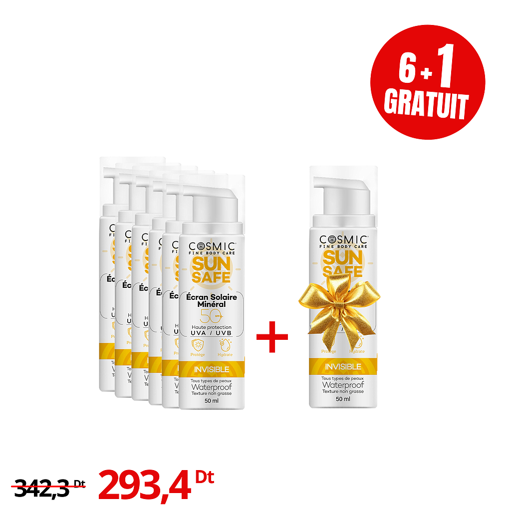 Pack Écran Solaire Minéral INVISIBLE (6+1GRATUIT)